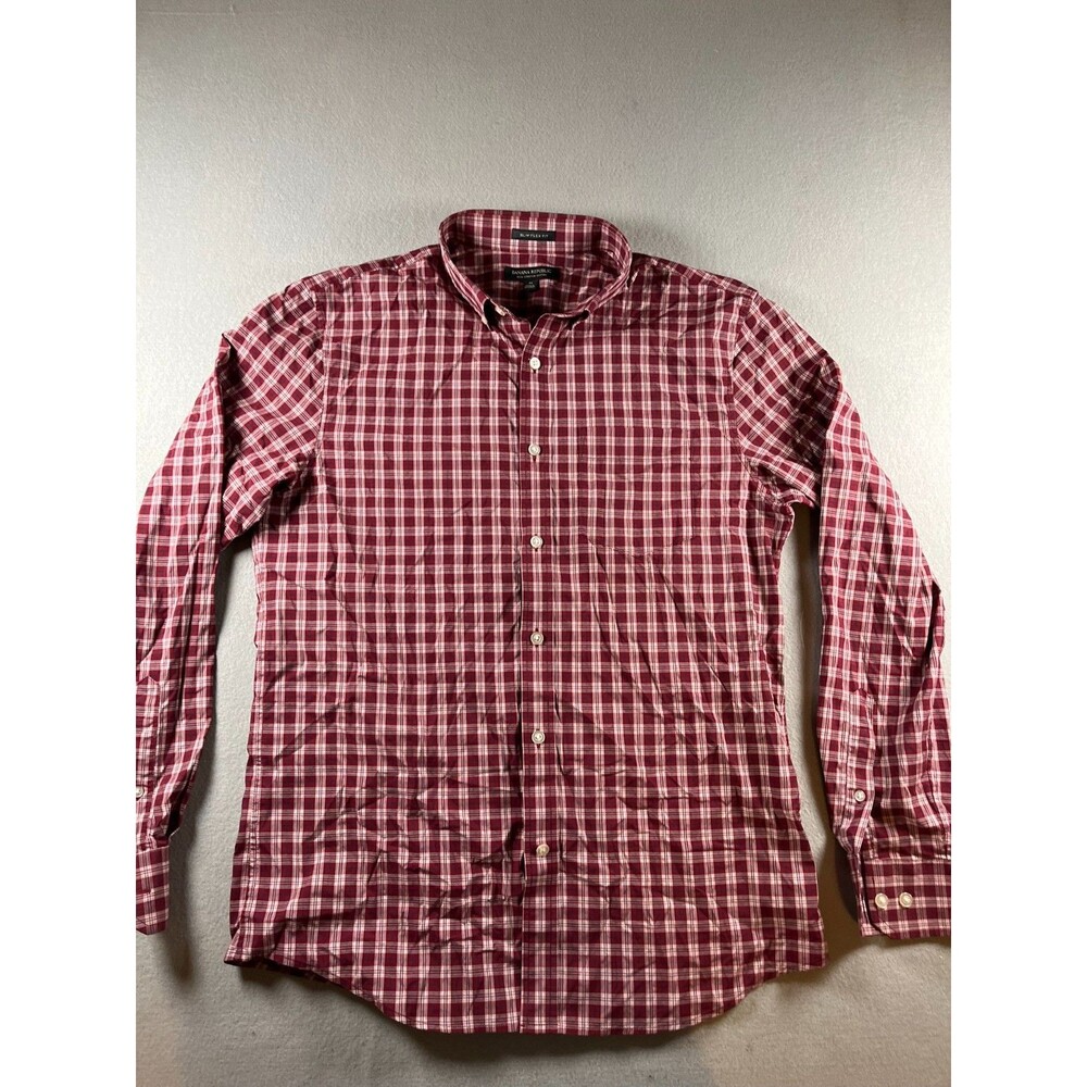 M Cranberry Banana republic slim flex fit tech stretch Button up